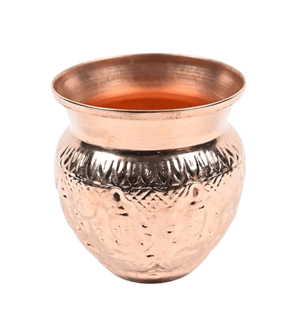 Pure Copper Water Pot with Engraved Design view 2