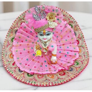 Pink Laddu Gopal Dress with Matching Pagdi | Thakur ji Designer Dress view 2