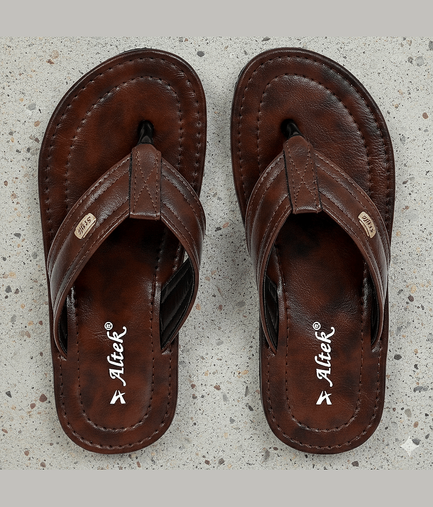 Altek Tan Men's Thong Flip Flop view 2