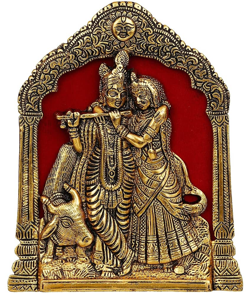JaipurCrafts Aluminium Radha Krishna Idol ( 20.3 cm ) view 2