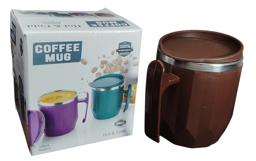 Stainless Steel Insulated Coffee Mug with Lid, Double Walled, Leakproof view 2