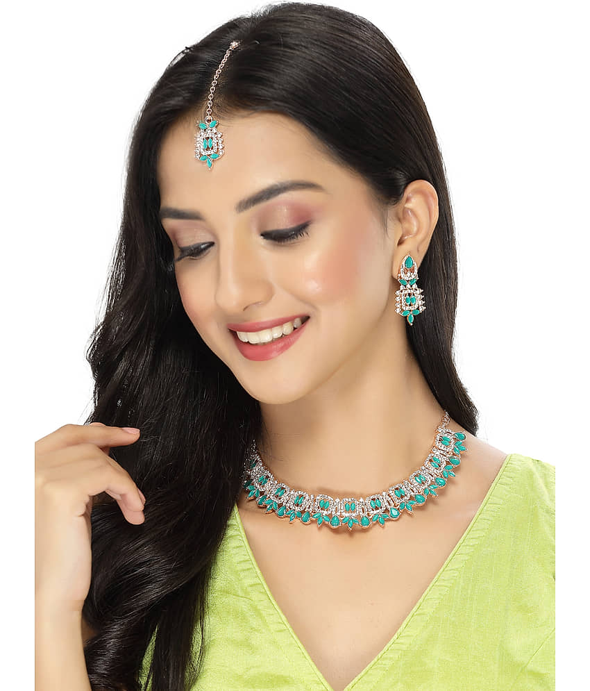Sukkhi Green Alloy Necklace Set ( Pack of 1 ) view 2