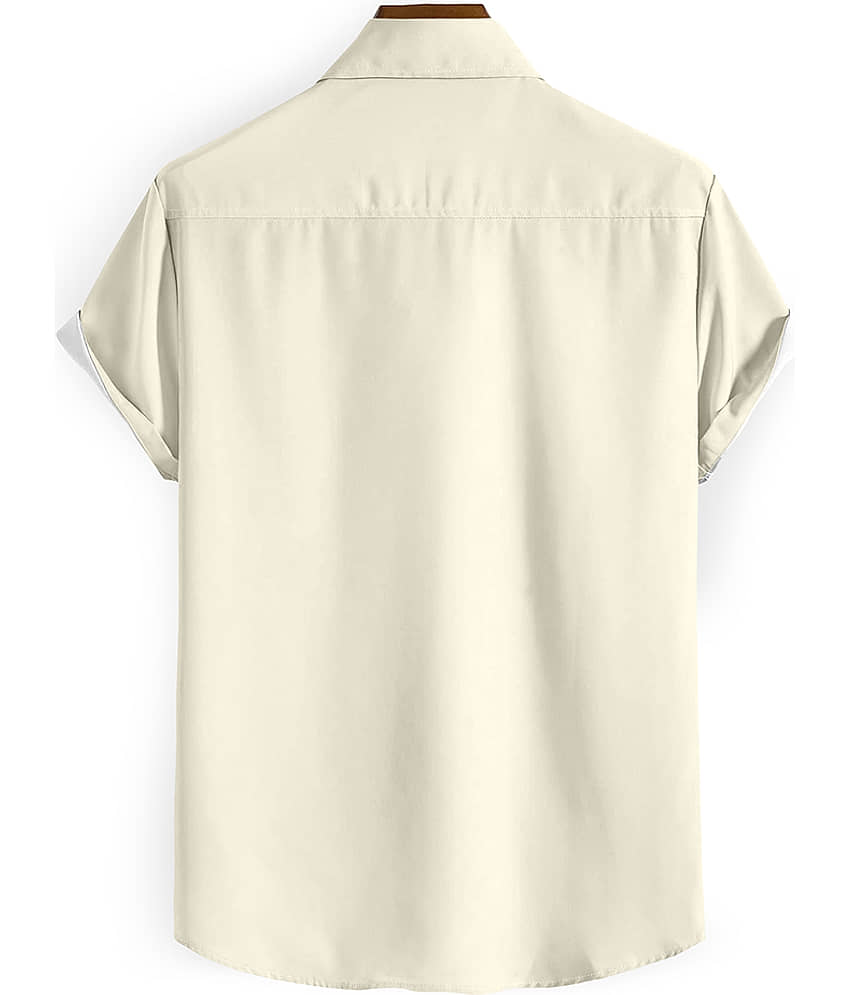 TERIZLA Cotton Blend Regular Fit Printed Half Sleeves Men's Casual Shirt - Beige ( Pack of 1 ) view 2