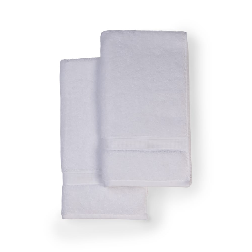 Feather & Spun Hand Towel | Lavender Fragrance | Oeko-TEX® Standard 100 | Anti Microbial | Fade Resistant |Double Needle Stitch | 100% Cotton - 800 GSM | 40 cms x 71 cms (Pure Snow) | Pack of 2 view 2