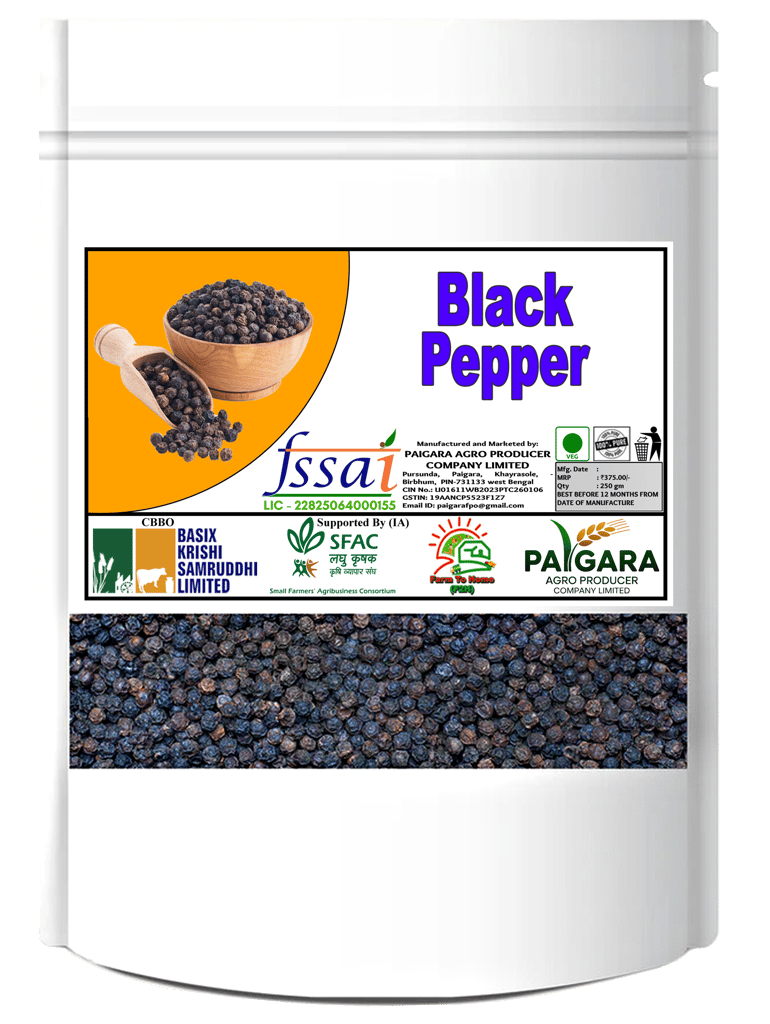 Premium Whole Black Pepper | Kali Mirch Whole Spices - 250g