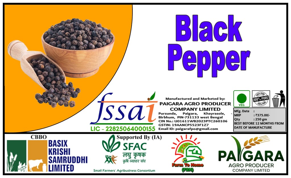 Premium Whole Black Pepper | Kali Mirch Whole Spices - 250g view 2