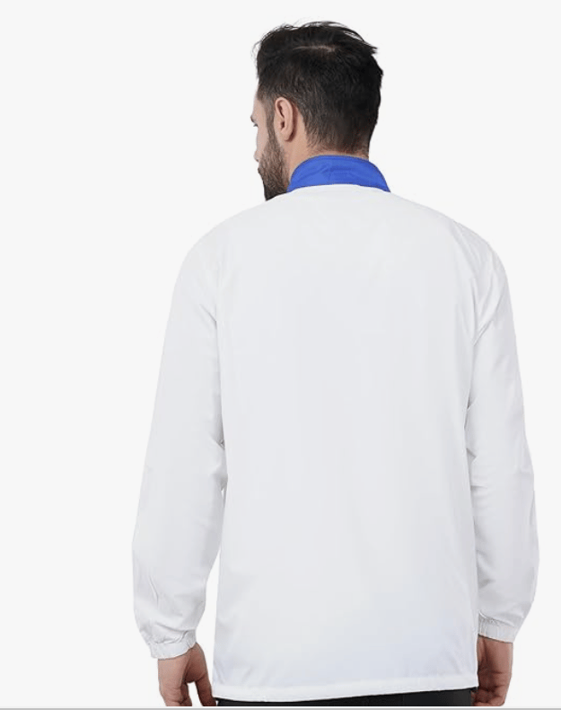 Just Junkies Polyester Men's Solid White Windbreaker Sunprotection Jacket for Bikers, Cycling, Trekking view 2