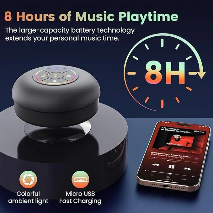 Large Suction Cup Waterproof Bluetooth Speaker view 2
