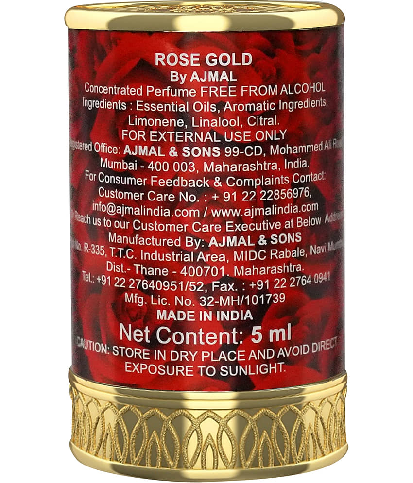Ajmal ROSE GOLD Attar | Floral & Fruity Fragrance | Long Lasting Attar Men & Women - 5 ML Pack of 1 view 2