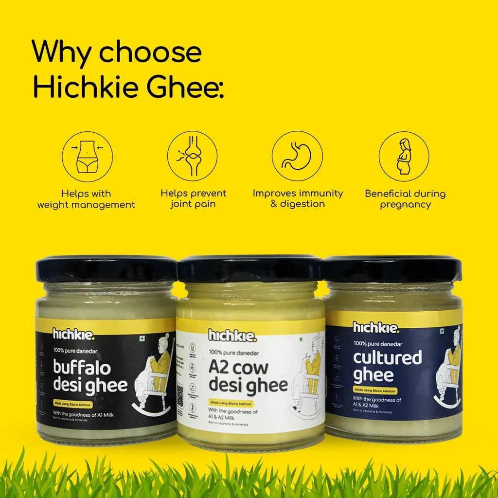 Pack of 3 | 100ml | A2 Cow Desi Ghee | Buffalo Ghee | Cultured Ghee | Bilona Method | Lab Tested. view 2