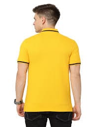 Polo-Collar Neck T-Shirt for Men (Yellow color) view 2