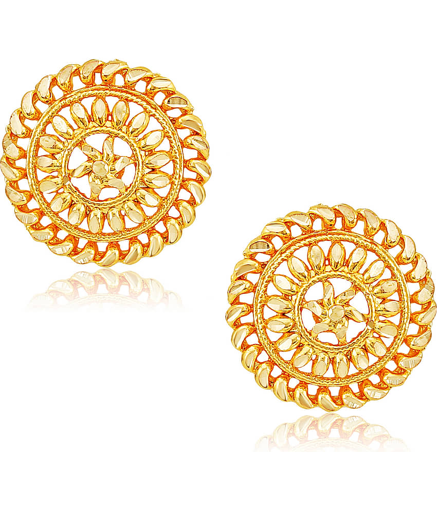 Vighnaharta Shimmering Beautiful Gold Plated Clip on Bucket,basket Chand Bali and Screw Stud earring Combo For Women and Girls -VFJ1109-1443ERG view 2