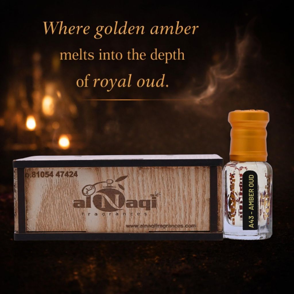 alnaqi Fragrances Amber Oud Attar – Alcohol Free Amber Oud Perfume Oil, Long Lasting Arabic Attar, Premium Unisex Fragrance view 2