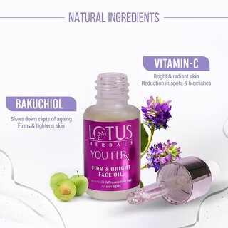 Lotus Herbals Youthrx Firm Bright Face Oil Bakuchiol Retinol Vitamin C Anti Ageing Brightening 15Ml (Pack Of 2) view 2