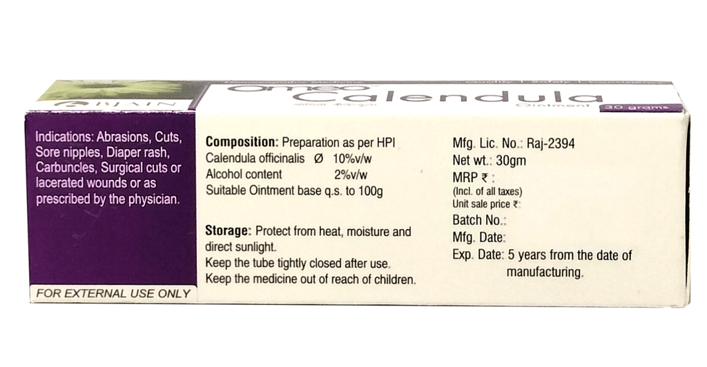 Omeo Calendula Ointment for Abrasions, Cuts & Diaper Rash - 30g view 2