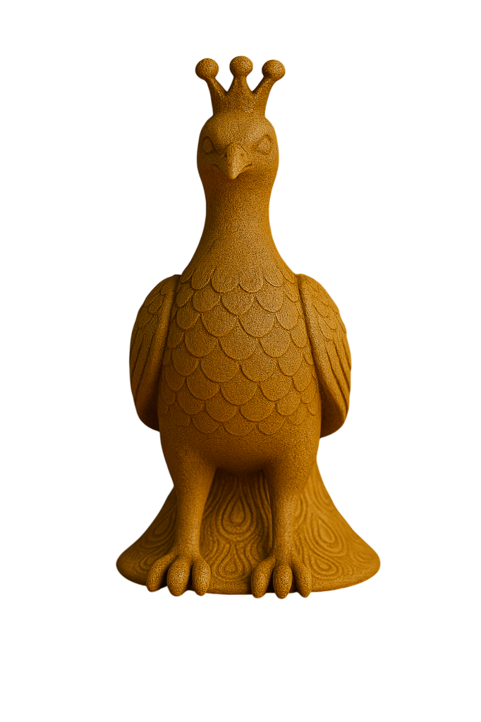 Regal Peacock Figurine with Crown - Elegant Home Decor