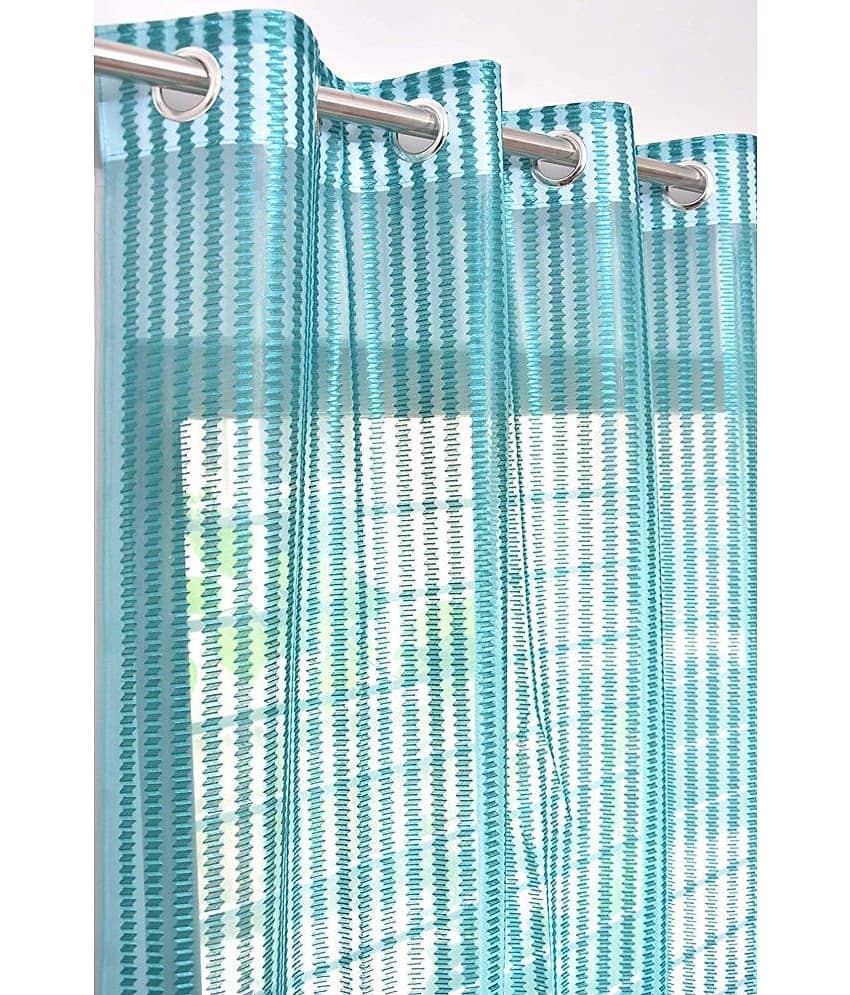Panipat Textile Hub Others Semi-Transparent Eyelet Window Curtain 7 ft Single -White view 2
