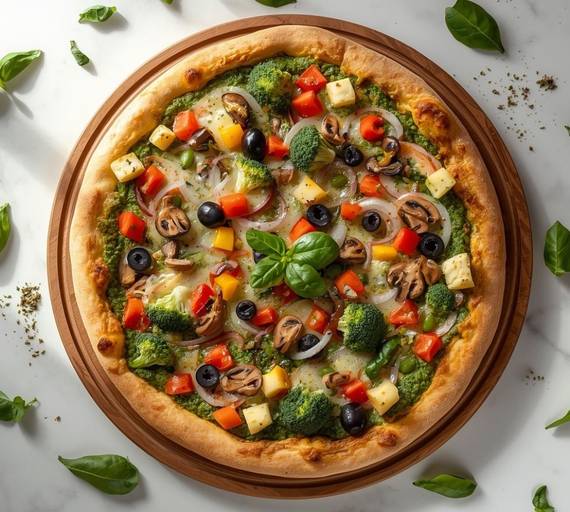 Pesto Grilled Veg Pizza