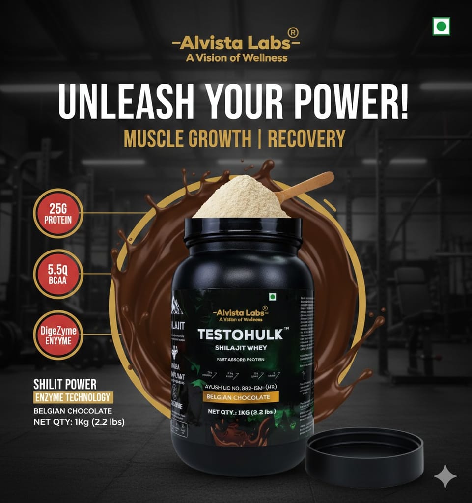 PACK OF 2 TESTOHULK SHILAJIT WHEY FAST ABSORB PROTEIN ( Each 1 kg) view 2