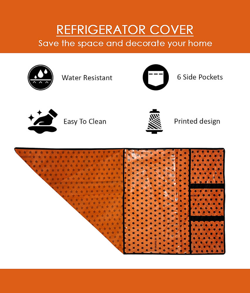 Waterproof Refrigerator Fridge Top Cover with 6 Utility Pockets Star Print view 2