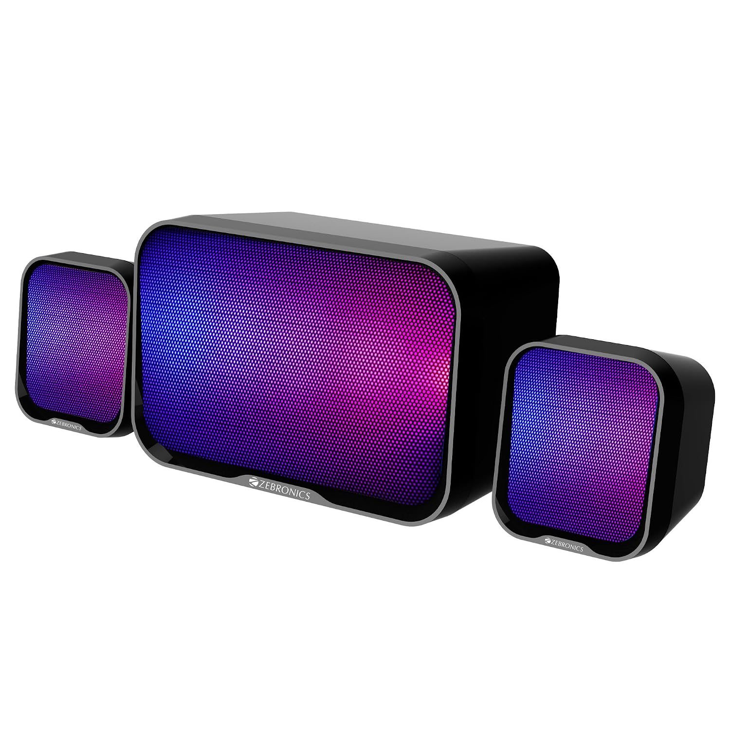 Zebronics Pluto1 Desktop Speaker RGB Lights - Black