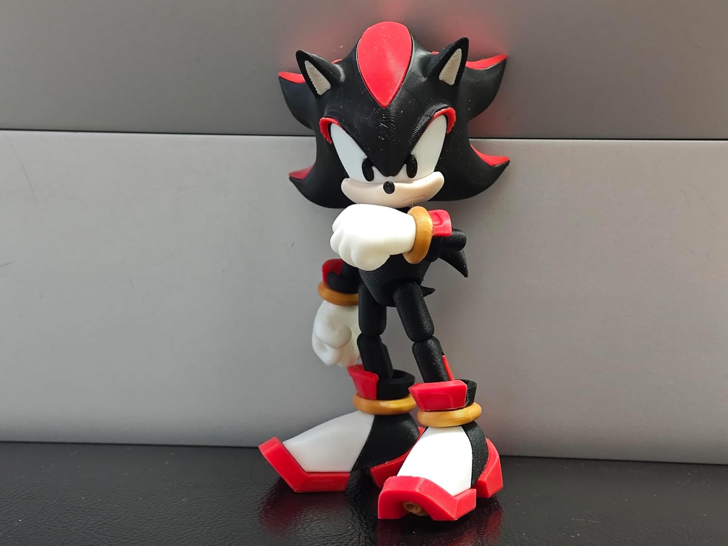 Articulated Hedgehog Style Action Figure, Posable Anime Inspired Collectible Toy, 3D Printed Flexible Joint Figure, Blue, Desk Decor, Gaming Fans Gift (Black) view 2