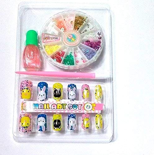 Nawani Nail Art Kit Includes Design Glitter Beads Stamping Glue Makeup Cosmetic Set, Box Size- 16/10.5 view 2