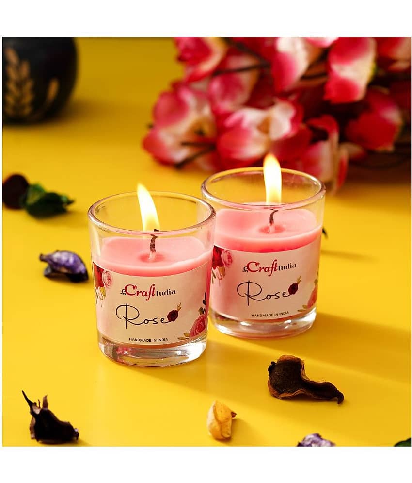 eCraftIndia Rose Votive Glass Candle Scented - Pack of 2 view 2