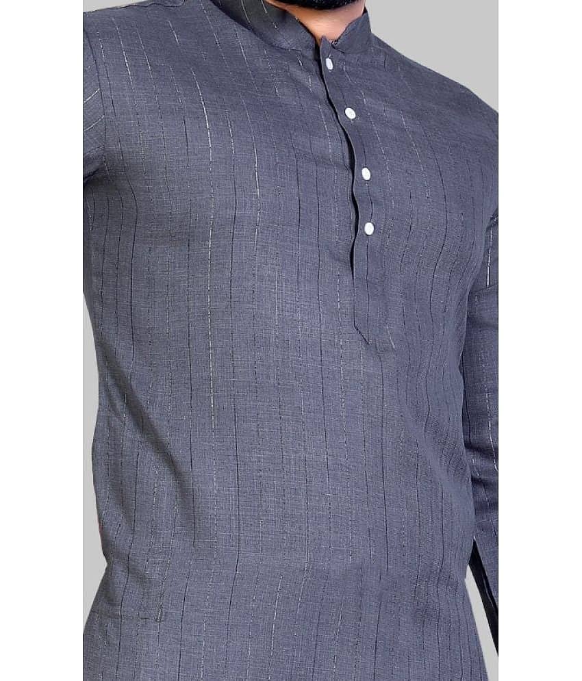 YUG ART - Blue Cotton Blend Men's Regular Kurta ( Pack of 1 ) view 2