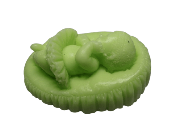 Handcrafted Herbal Baby Soap – Sleeping Baby Design (Natural Green) view 2