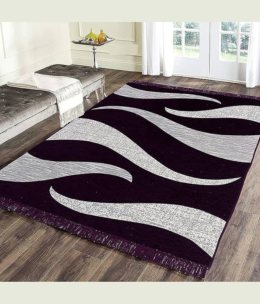 RADECOR Purple Chenille Carpet Others 5x7 Ft