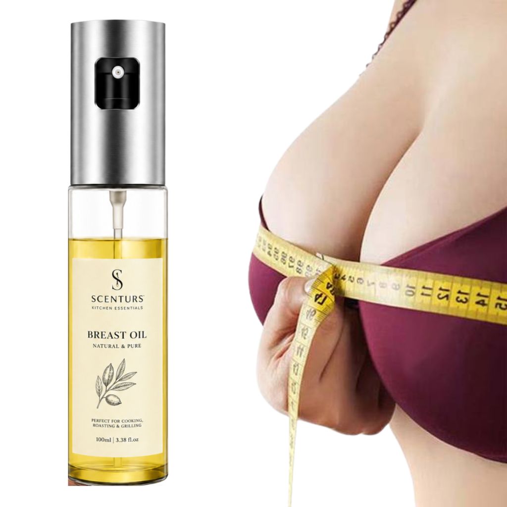 SCENTURS Breast Oil Natural & Pure 100ml – Nourishing Bust Massage Oil for Soft, Smooth & Moisturized-Looking Skin view 2