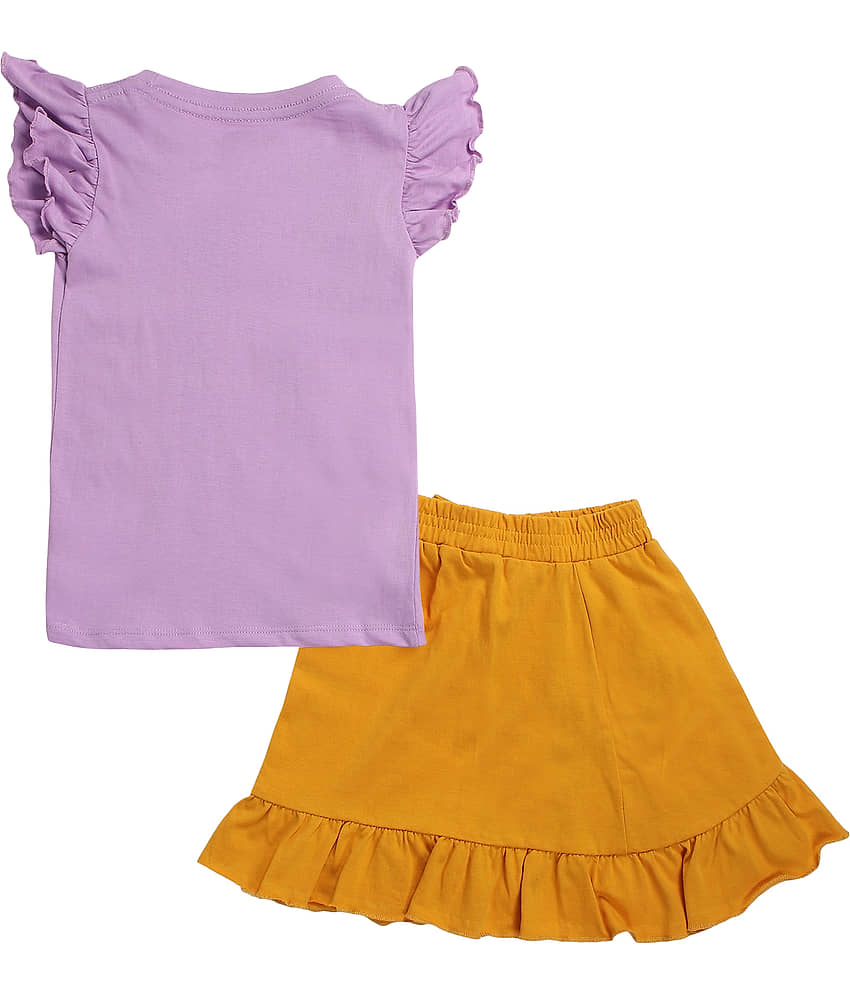 Arshia Fashions Pack of 1 Girls Cotton Blend Top With Skirt ( Dark Blue ) view 2