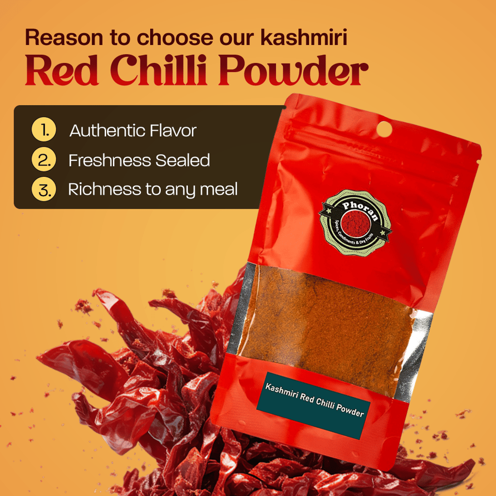 Buy Kashmiri Red Chilli Powder Online India - Mild Heat | Phoran view 2