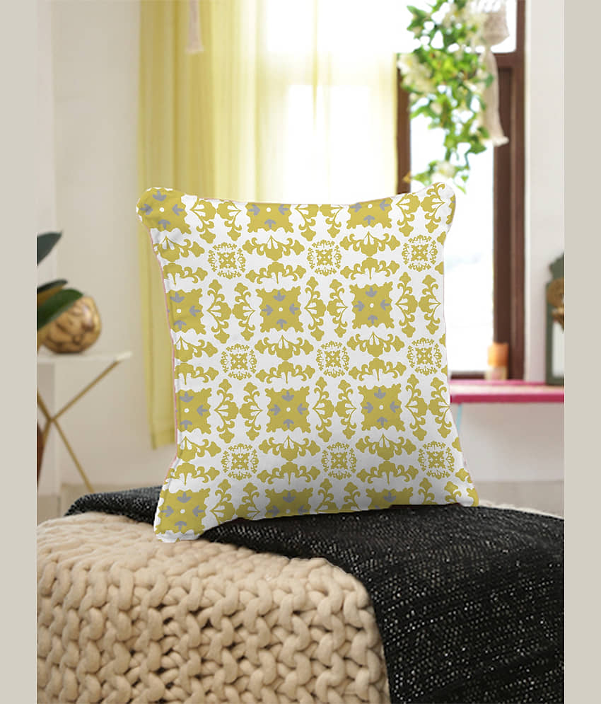 Houzzcode Pack of 2 Yellow Pillow Cover view 2