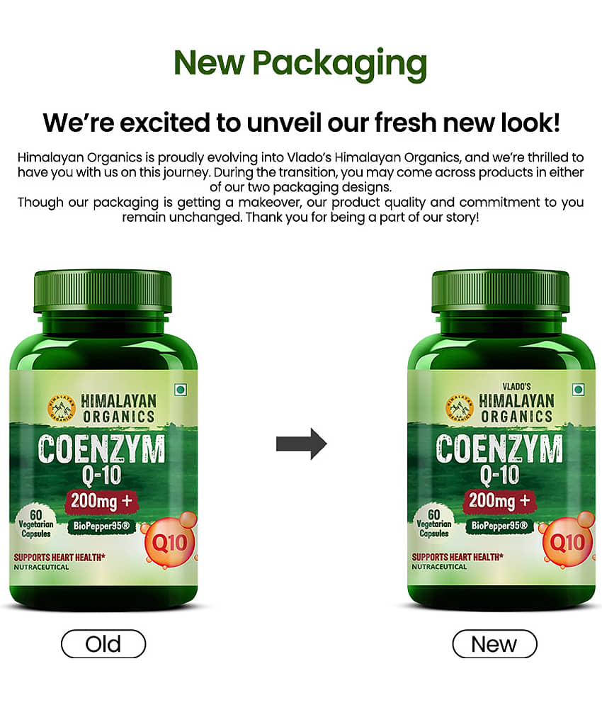 Vlado's Himalayan Organics COENZYME Q-10 200mg With BioPepper - 5mg Supplement 60No.s view 2