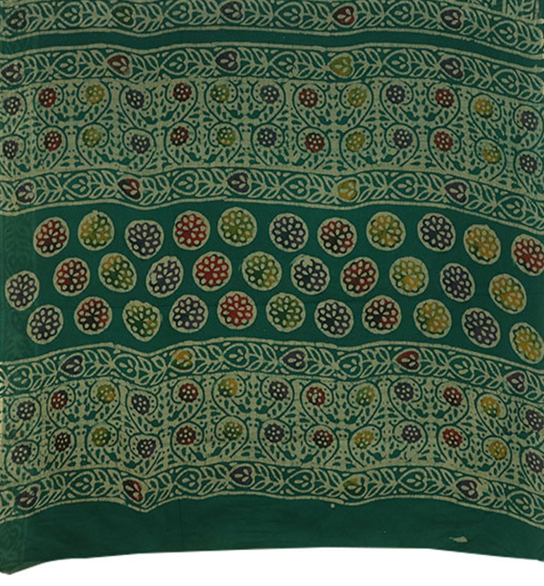 Handblock Printed Batik Cotton Saree view 2