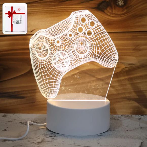 3D Illusion LED Night LampGaming Controller Design view 2