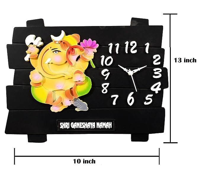 Wall Clock Analog 13 inch Lord Ganesh Wall Clock Gift Items| Home Decor , Wall Decoration Items view 2