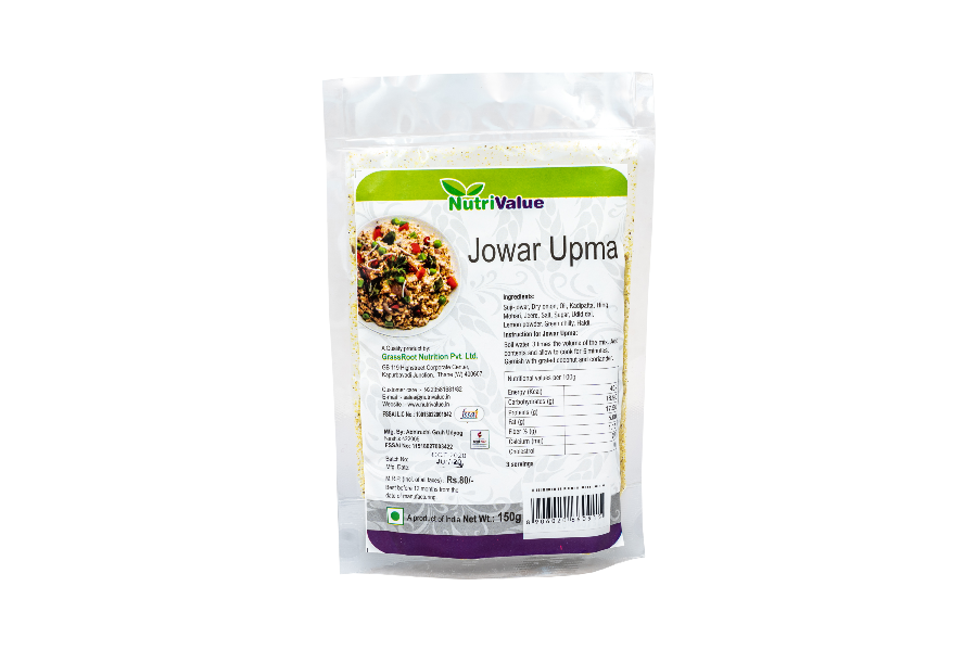 NutriValue Jowar Upma 150g - Ready to cook Upma, 3 servings