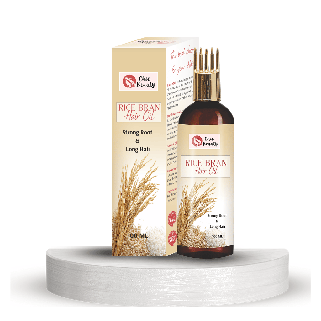 Chic Beauty Rice Bran Hair oil with comb applicator 100ML for Strong Root and Long Hair view 2