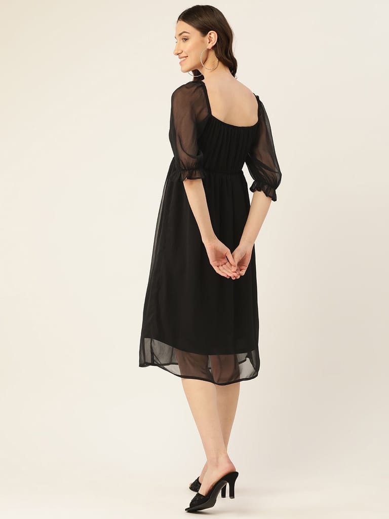 Rue Collection Gathered Sweetheart Neck Chiffon Fit & Flare Dress view 2