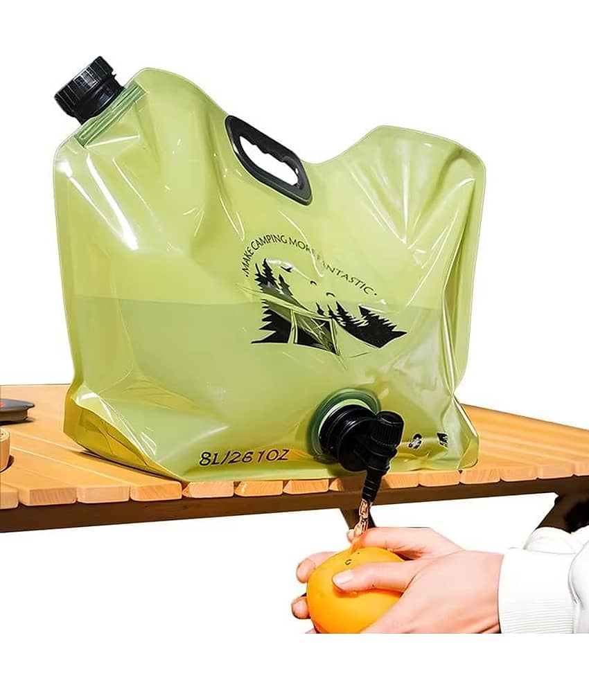 8 Liter Folding Water Storage Bag Pouch for Cycling, Picnic, Outdoor Camping, Road Trip, Traveling Water Carrier Supplies Bag and Container 8L Drinking Water Container Tank (Multicolour) view 2