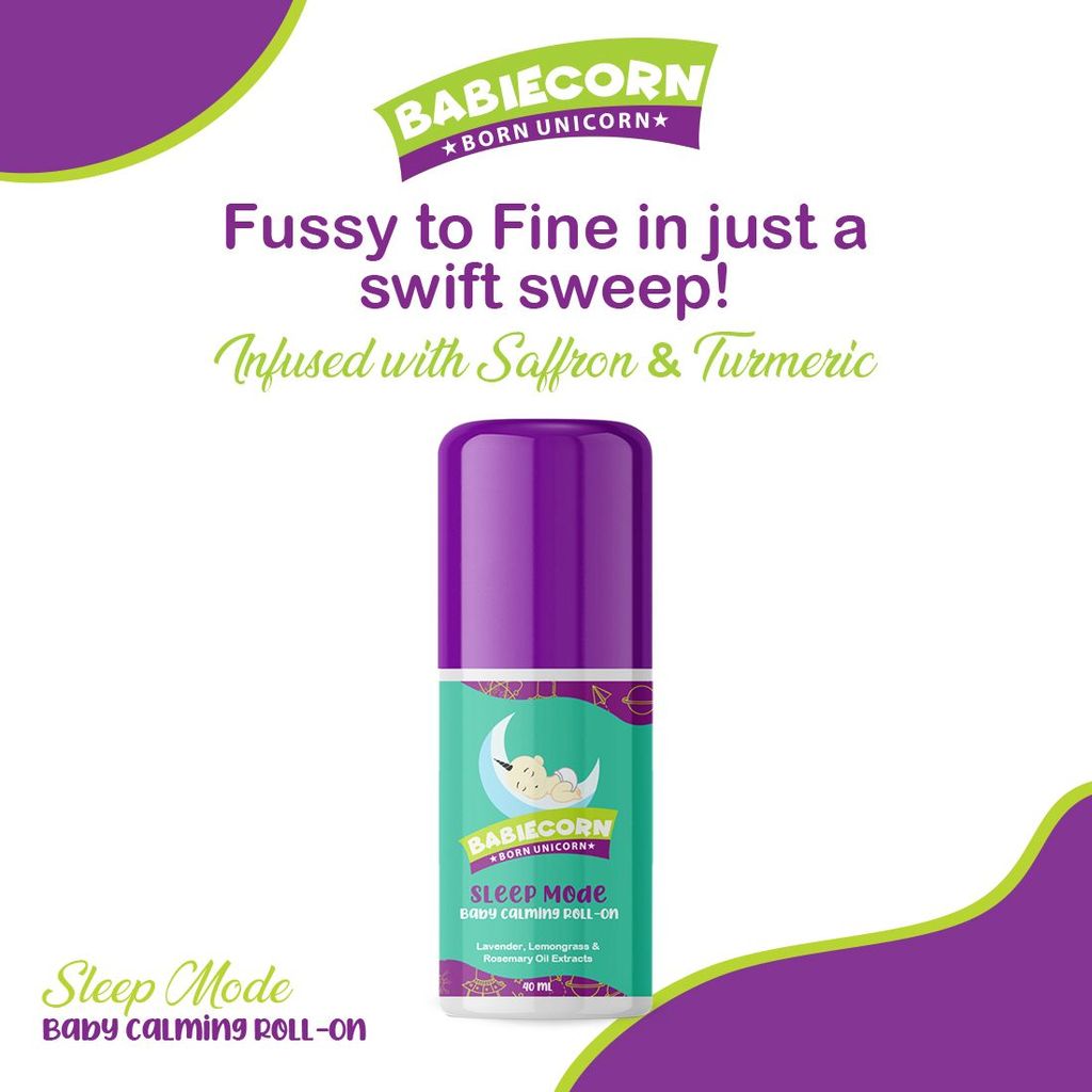 BABIECORN 100% Ayurvedic Baby Sleep Mode Calming Roll-On For Soothes and Relaxes Baby (With Natural Extracts of Lavender, Turmeric, Saffron, Lemongrass - 40ml) view 2