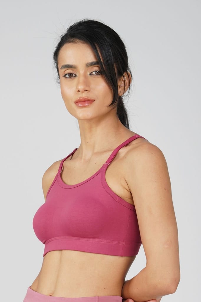 COTTON BRA MOULDED CARMINE view 2