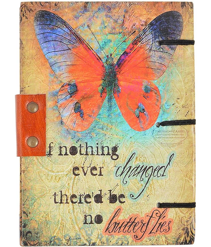 Handmade Recycled paper leather dairy A5 Address Book Unruled 144 Pages (Multicolor) view 2