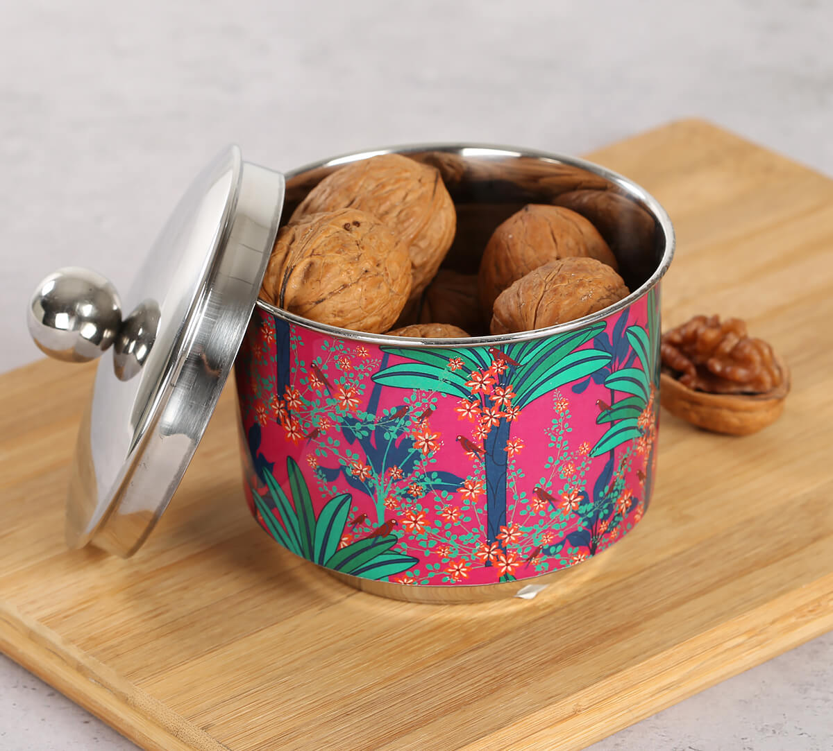 India Circus Royal Palms Steel Bowl With Lid view 2