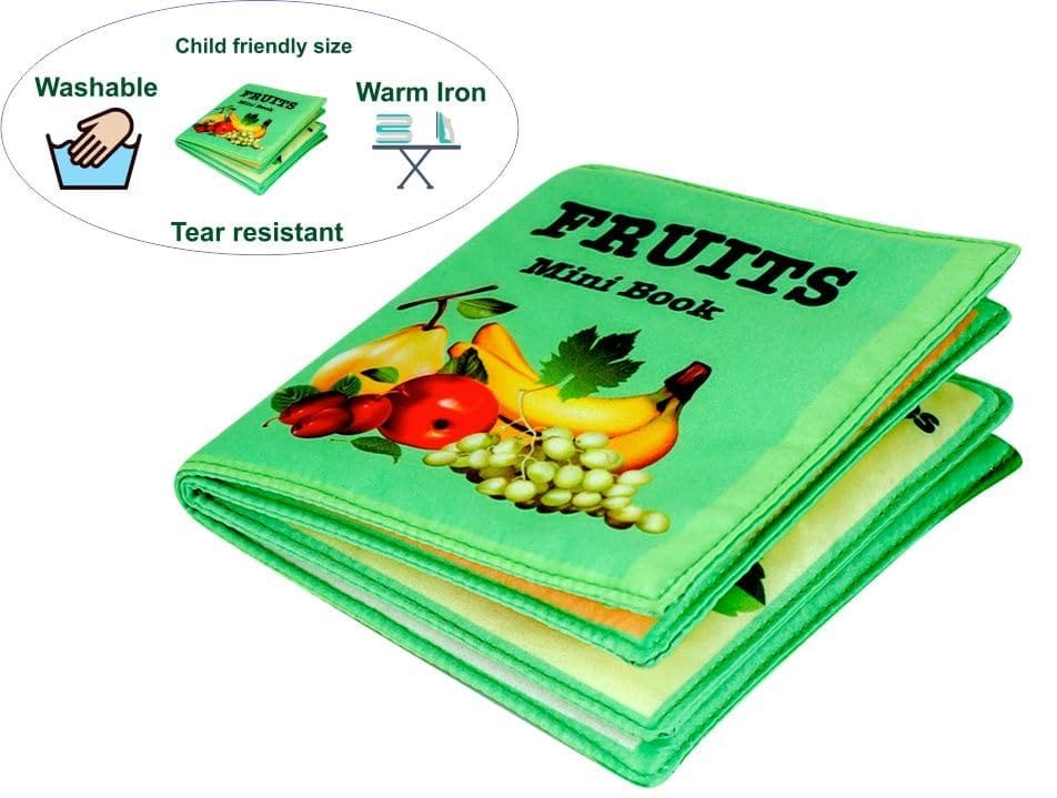 Skyculture� Fruits Name Mini Soft Cloth Book for Babies, Baby Learning Fabric Book, Early Education Toy, Gift for Babies Infants Toddlers Easy to Carry Lightweight and Foldable view 2