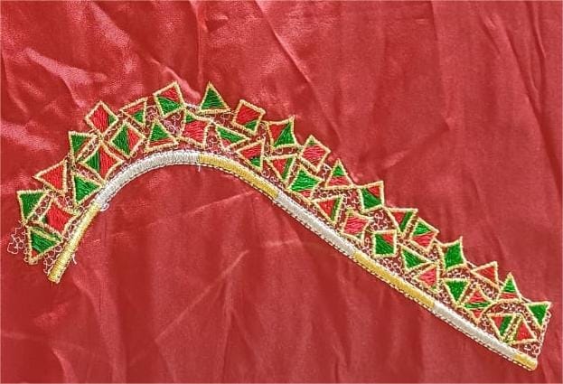 Embroidered Blouse Piece Red Colur view 2