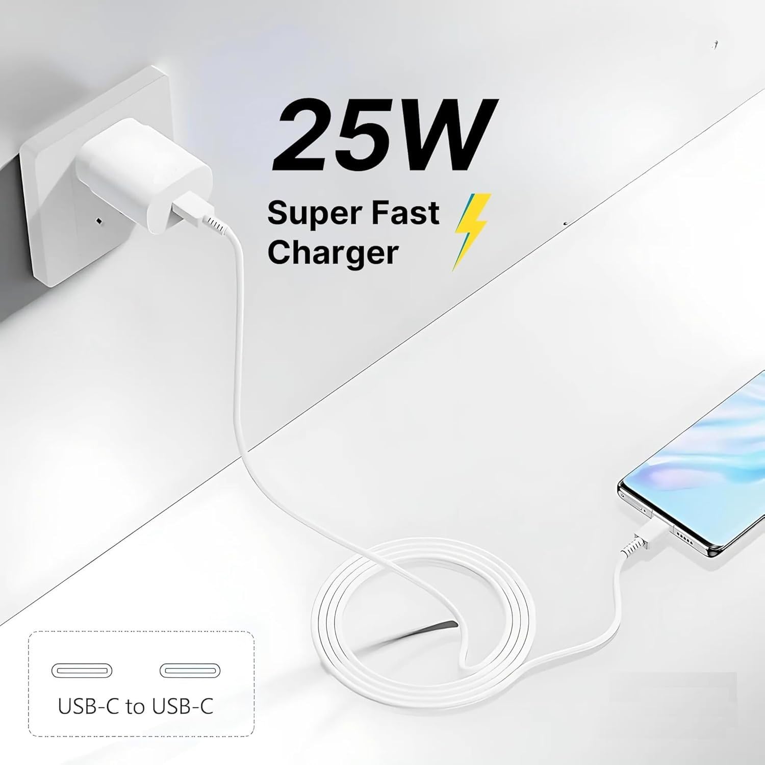 25W Type C Charger for Samsungg A35/M35/A53/M55/F05/M15, F15/A15/A14/M14/F14/A34/M34/F34/S24 Ultra, S23/S23 fe/S21 fe 5G/Z fold/flip/6/5/4/3, Fast Charger for Galaxy Tab Type C Adapter, Quick Charge. view 2